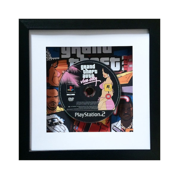 Grand Theft Auto Vice City Playstation 2 Game Framed Wall Art - birthday leaving christmas present gift gamers retro
