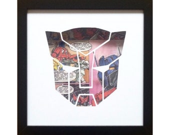 Transformers Autobots Silhouette Wall Art   Chirstmas Xmas Gift Birthday Picture Present Robots in Disguise- Fathers Day Gift Present