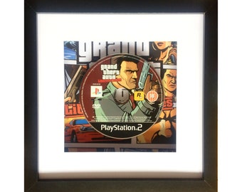 Grand Theft Auto Liberty City Stories Playstation 2 Game Framed Wall Art - birthday leaving christmas present gift gamers retro