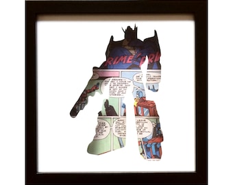 Optimus Prime Silhouette Wall Art - Transformers Autobots    Robots in Disguise Present Picture Birthday Christmas- Fathers Day Gift Present