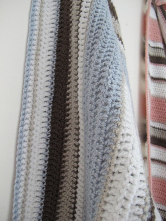 Items similar to Modern Stripe Baby Blanket for Boy Ready to Ship on Etsy