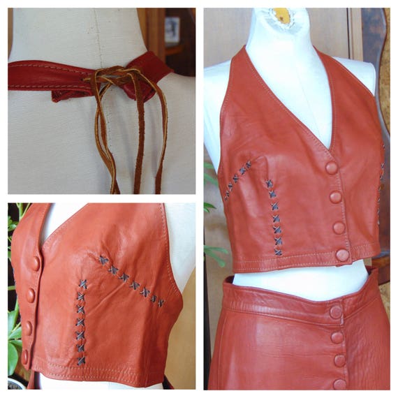 60's-70's Vintage Leather // 3 Pc Set // Western … - image 5