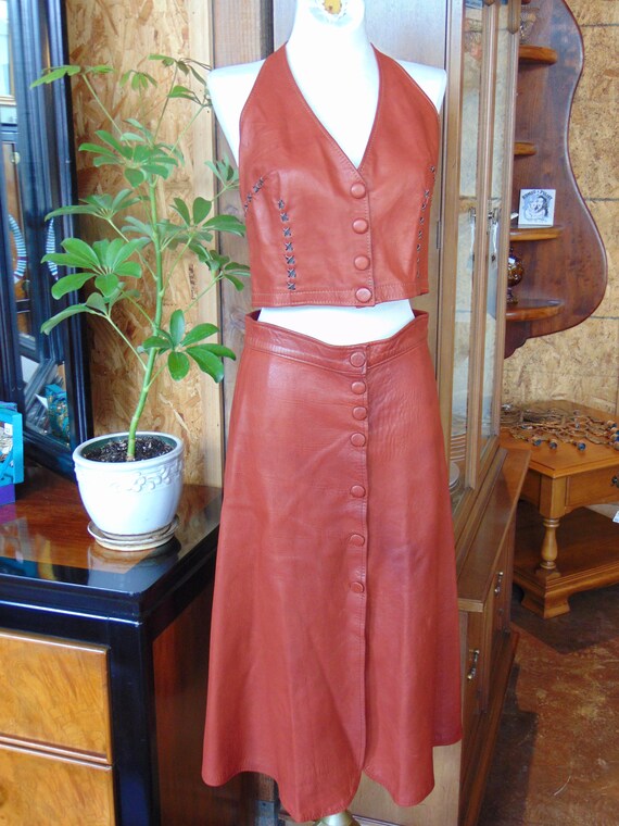 60's-70's Vintage Leather // 3 Pc Set // Western … - image 3