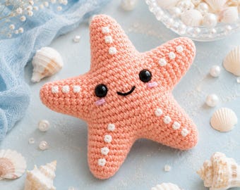 Kawaii Starfish Crochet Plush Pattern, Cute Amigurumi Sea Star PDF Pattern, Ocean Animal Crochet Pattern, Handmade Gift Idea