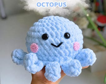 Octopus Crochet Pattern PDF, Plush Amigurumi Octopus, Advanced Beginner Sea Animal Crochet Pattern, Cute Plushie Digital Download