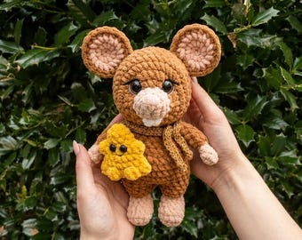 Amigurumi Mouse Crochet Pattern PDF, Cute Crochet Mouse Plush Toy, Kawaii Mouse Amigurumi Pattern, Digital Download Animal Crochet Pattern