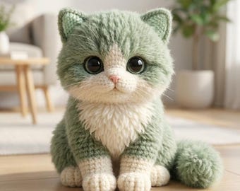 Amigurumi Cat Crochet Pattern PDF – Digital Download, DIY Kitten Plush Toy Tutorial & Guide Beginner-Friendly
