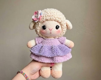 Lamb Crochet Pattern PDF, Lamb Amigurumi Doll Pattern, Baby Lamb Sheep Crochet Pattern, Cute Animal Doll Plush Toy, Digital Download