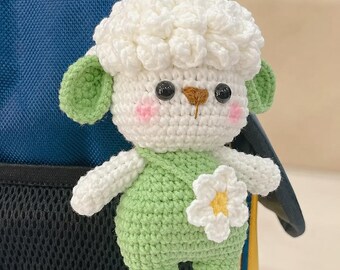 Crochet Sheep Keychain Pattern, Amigurumi Lamb Bag Charm, Crochet Lamb Keychain PDF, Animal Keychain, Digital Download