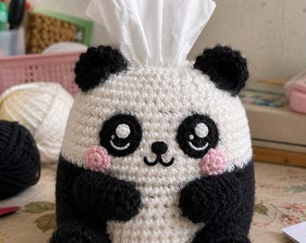 Amigurumi Panda Tissue Cover Crochet Pattern, Crochet Tissue Holder,  Amigurumi Animal Home Decor, Instant Download PDF