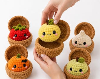 Dumpling Crochet Pattern PDF, Kawaii Food Amigurumi, Steamer Basket Crochet Pattern, Cute Plushie Dumpling Pattern, Digital Download