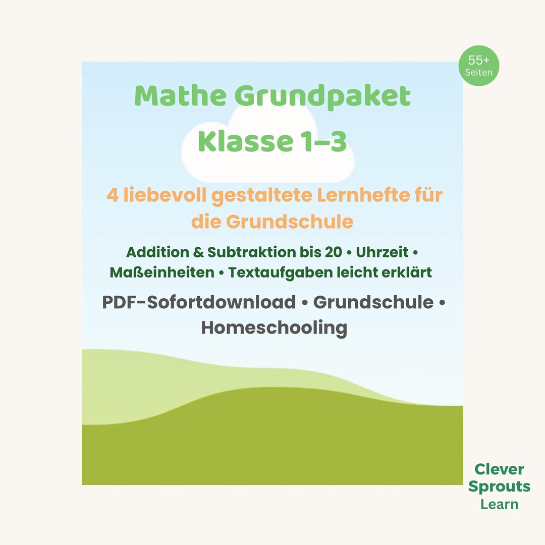 Basic Math Package for Grades 1-3 With Color – Word Problems Explained ...