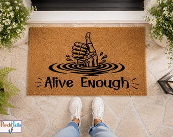 Gothic Doormat, Spooky Halloween Decor, Alternative Home Decor, Funny Skeleton Coir Mat Gift