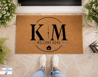 Personalized Monogram Doormat, Custom Welcome Home Entry Rug