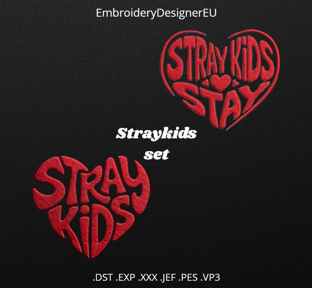 Set Of 2 Stray Kids Stay Heart Embroidery Designs Kpop Machine Set Of 2 Stray Kids Stay Heart Embroidery Designs Kpop Machine