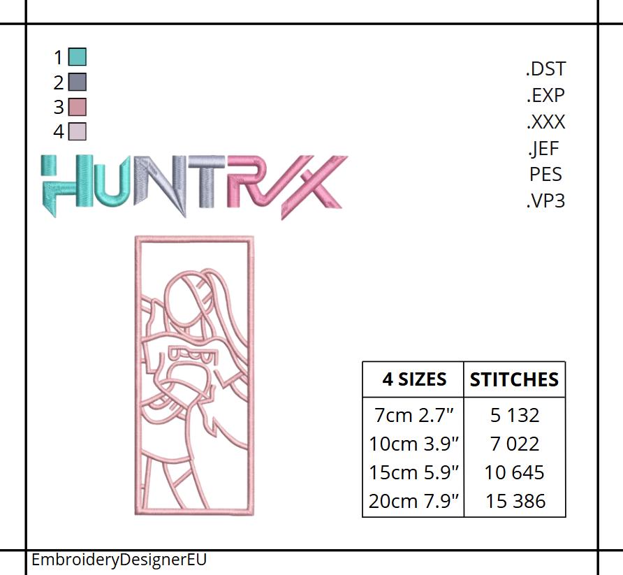Huntrix Embroidery Bundle, Zoey, Rumi, and Mira Embroidery Designs. K ...