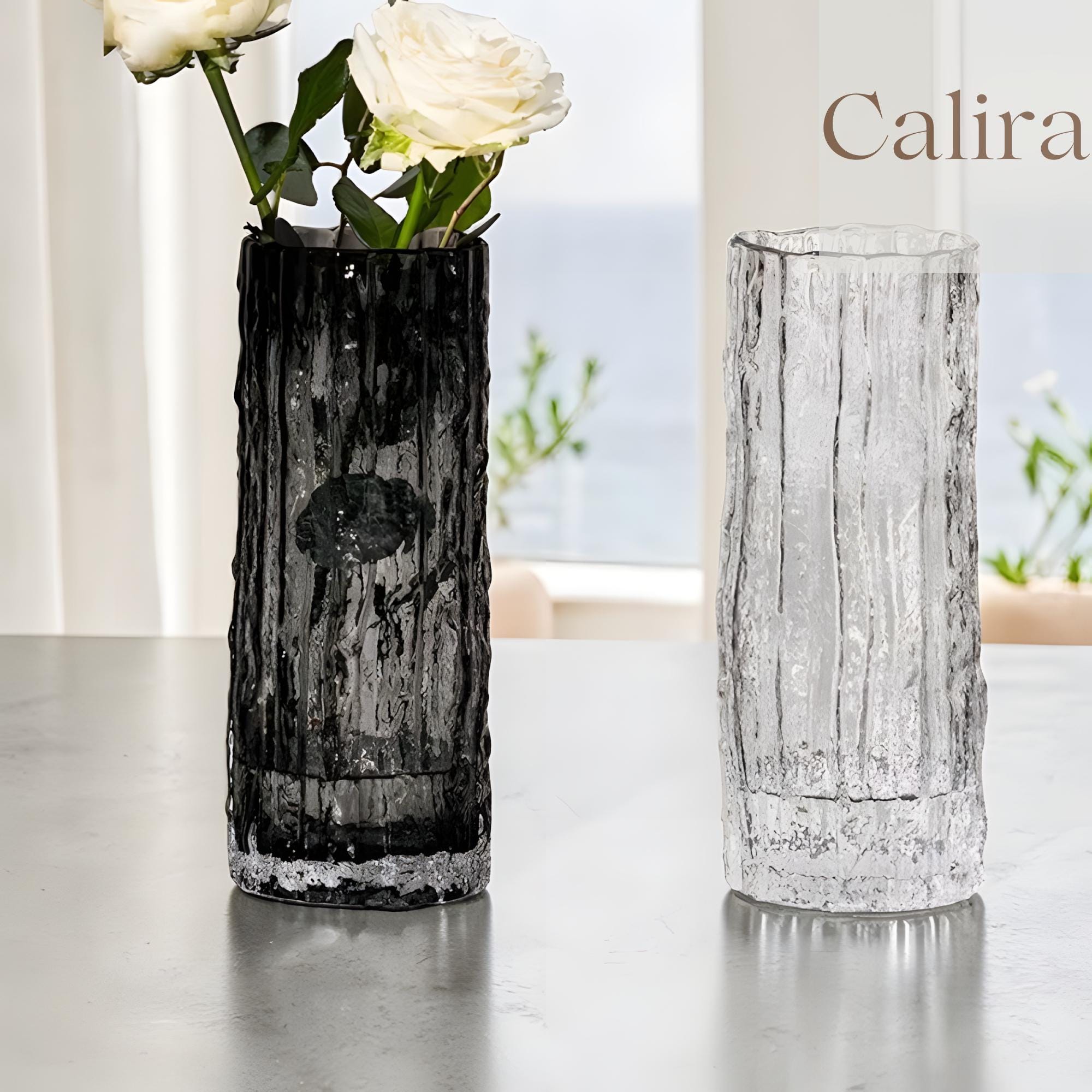Modern black glass vase - Etsy 日本