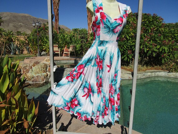 Vintage 80s sundress dress fit n flare M 36" bust