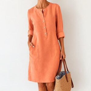 chinese dress ladies Lydia Linen Dress