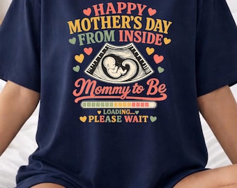 Pregnancy Announcement Mommy To Be Baby Loading Mothers Day Expecting Mom Ultrasound Reveal Design digital download PNG file