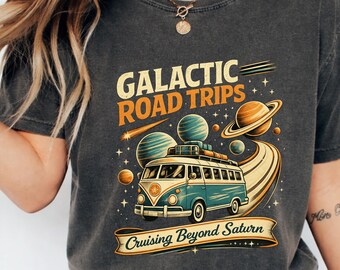 Galactic Road Trips Cruising Beyond Saturn Retro Space Adventure Vintage Cosmic Van digital download PNG file
