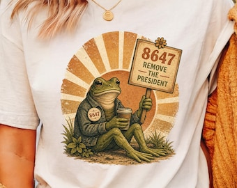 8647 Protest Frog Vintage Aesthetic Subtle Resist Indie Art Retro Sunburst Activist Graphic digital download PNG file
