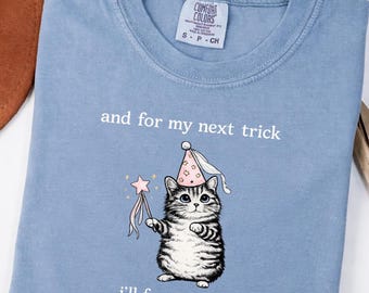 Funny Cat Mom PNG And For My Next Trick I ll Forget What I Was Doing, ADHD Cat Design, Retro Kitty Humor, Neurodivergent Meme Sublimation