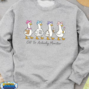 Off to Actively Monitor Goose TeacherPNG, funny exam proctor shirt, testing day teacher gift, classroom humor tee digital download