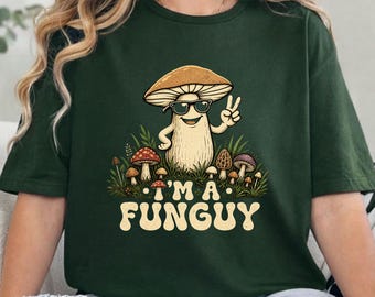 Funny Funguy Mushroom Lover Retro Mycology Enthusiast Cute Fungi Pun Graphic Nature Humor Design digital download PNG file
