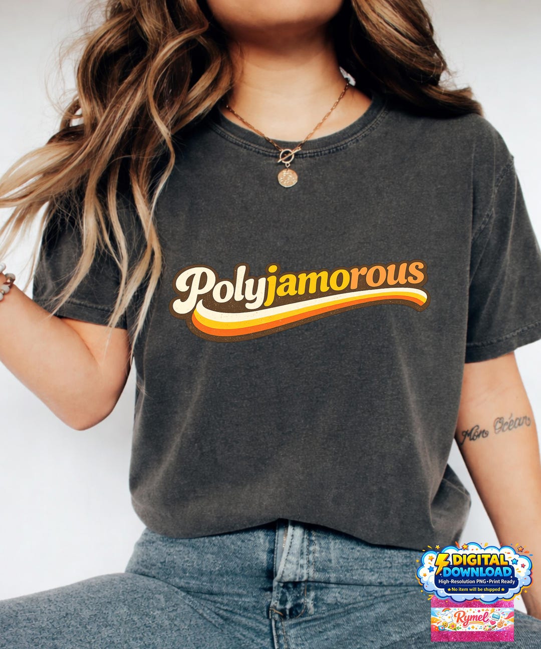 Polyjamorous Music Lover PNG Retro Vintage Typography Design for ...