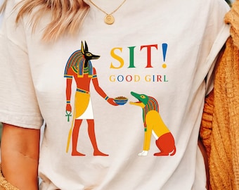 Funny Egyptian Mythology Anubis Ammit Sit Good Girl Dark Humor Ancient Gods Meme Design digital download PNG file