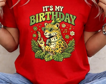 It’s My Birthday Leopard Safari Party Animal Retro Jungle Zoo Cheetah Cute Wild One digital download PNG file