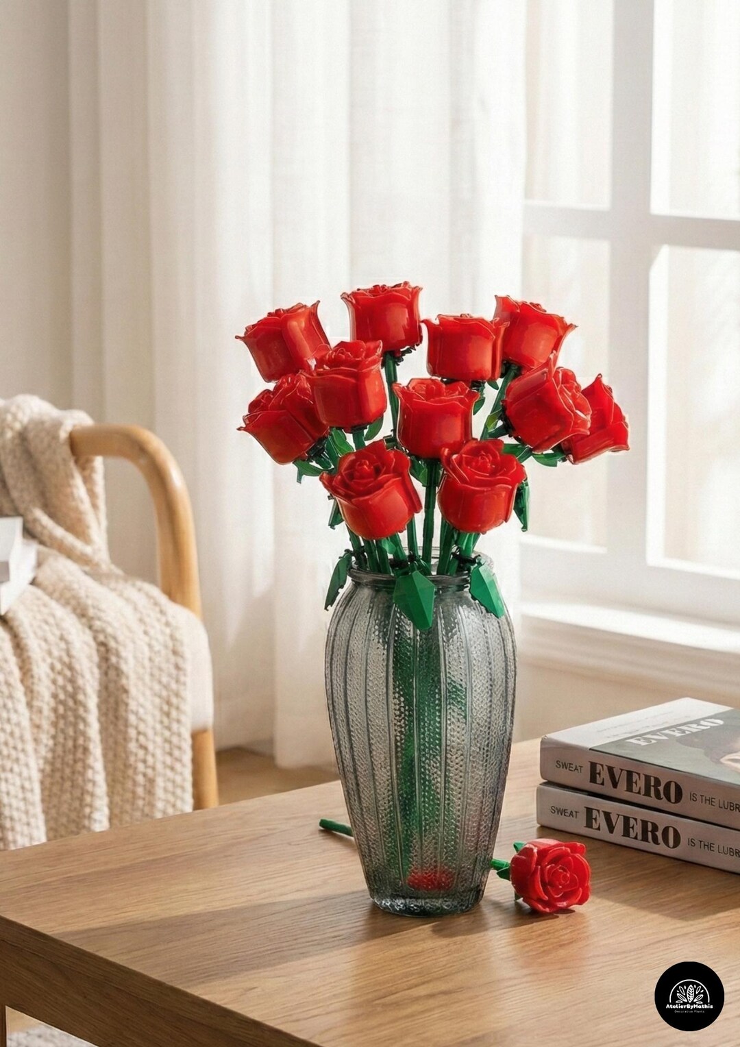 Building Block Rose Bouquet - Eternal ABS Plastic Flowers, DIY Gift - Etsy