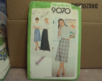skirt pattern in two lengths, retro simplicity pattern 9070, a-line skirt cut pattern  free shipping