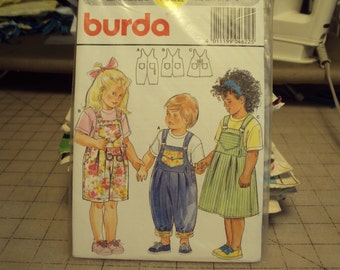 Childrens jumpsuit and jumper, country style, Burda pattern 4622,  uncut, shipping included