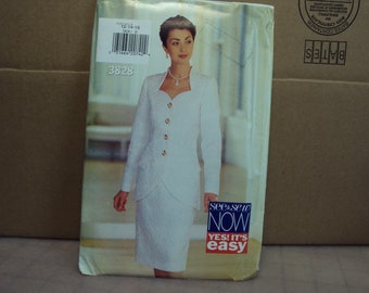 womens  suit dressing, jacket and skirt, wedding suit,  see and sew 3828 styled 1994