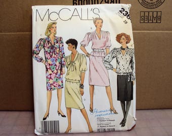 Dress pattern, two piece dress, straight dress pattern  McCalls 2364