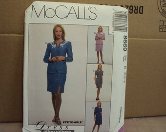 womens suit or dress, suitable for applique, mc calls 8669, short sleeves or long, 1997 style