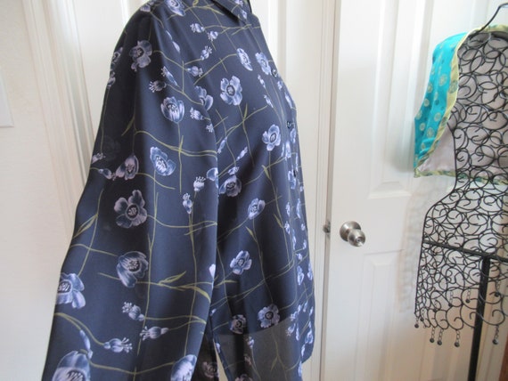 Womens shirt navy with grey flowers  size 12 - image 2