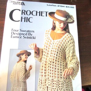 Crochet sweater patterns, Leasure Arts leaflet 2194