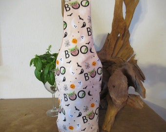 Halloween , wine tote, gift bag, wine bag, spirits bag  BOO wine caddy