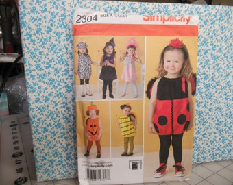 kids halloween costume, playtime costume Simplicity 2304  cut pattern  sizes 1/2 to 4