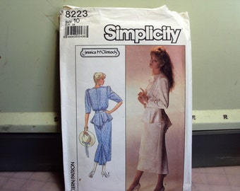 Womens dress pattern  Simplicity 8223 designed by JESSICA MCCLINTOCK  shipping included  uncut factory fold