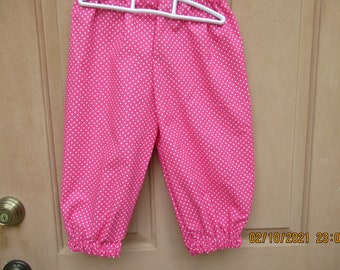 Pink polka dot knickers, capris Adult size Med