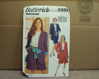 womens cardigan jacket, shorts, skirt, blouse, butterick 6592, style 1993