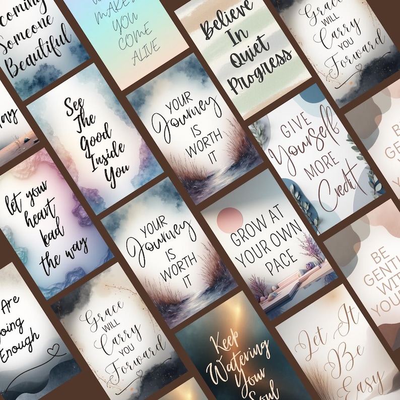 20 Handwritten Script Quotes PDF PNG | Aesthetic Digital Stickers ...