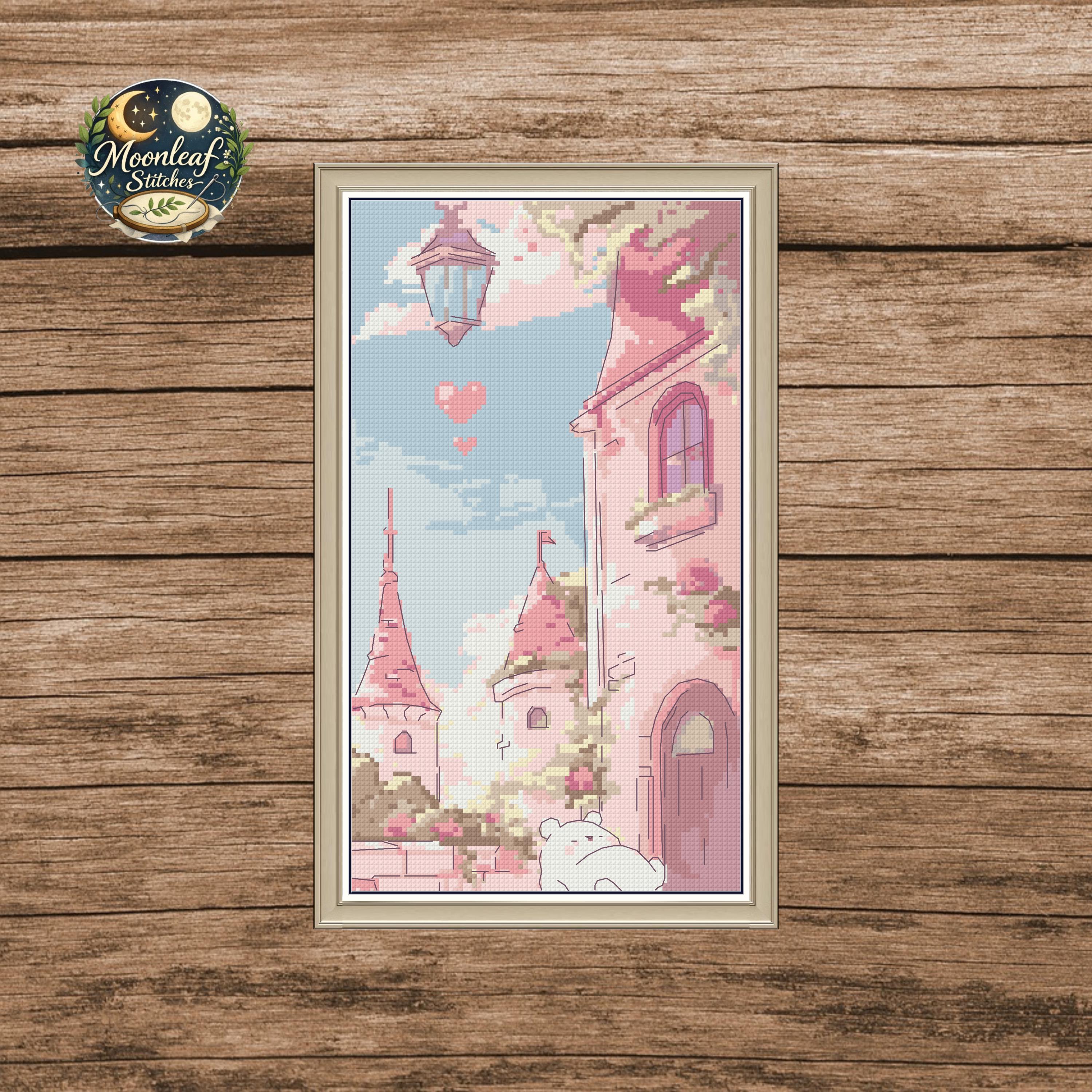 Dreamy Pink Castle Cross Stitch Pattern PDF/SAGA/DIZE - Etsy