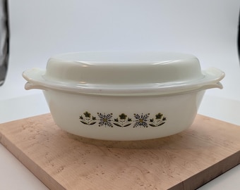 Fire-King #433 Meadow Green 1 1/2 QT Auflaufform mit Deckel