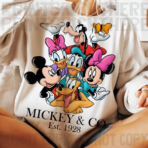 Retro Mickey Mouse and Friends Signatures Png File, Disneyland Characters Magical Digital Download, Disneyworld Mouse Head Png, Mikey & Co image 2