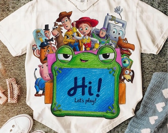 Watercolor Cartoon Toy And Friends Character Png, You've Got A Friend In Me Png, Cartoon Toy Friends , Trendy Boy Shirt, Sublimation File